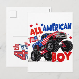 Born on the 4th of july a patriotic celebration holiday postcard