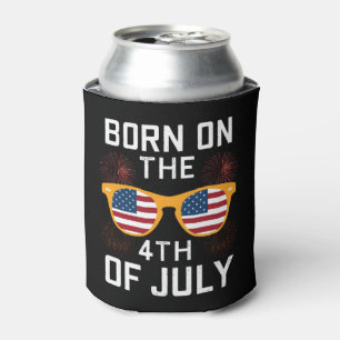 Born On The 4th Of July Birthday Sunglasses USA Can Cooler