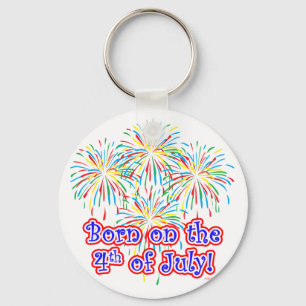 Born on the 4th of July Keychain