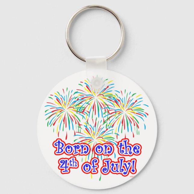 Born on the 4th of July Keychain (Front)