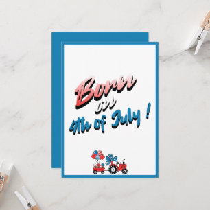 BORN ON THE 4TH OF JULY KIDS BIRTHDAY INVITATION