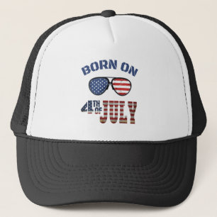 BORN ON THE 4TH OF JULY  TRUCKER HAT
