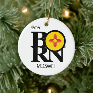 BORN Roswell New Mexico Ceramic Ornament