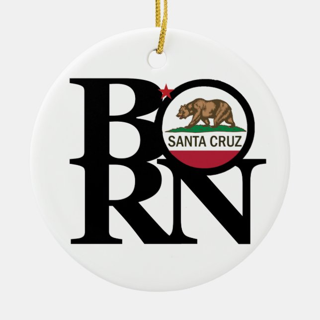 BORN Santa Cruz Ceramic Ornament (Front)
