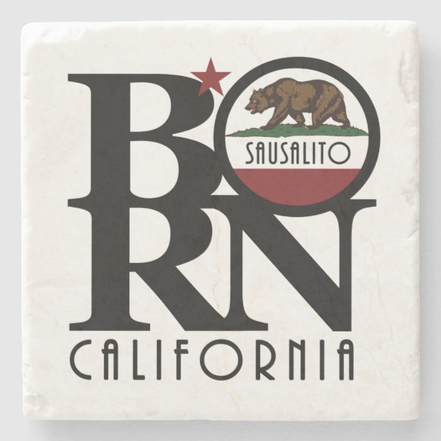 BORN Sausalito California Stone Coaster (Front)