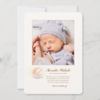 Born Sleeping Photo Birth Announcement