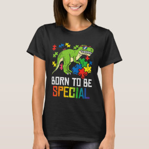 Born Special Dinosaur Kids Boys Toddler Autism Awa T-Shirt