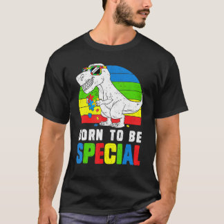Born Special Rex Puzzle Dino Boys Autism Awareness T-Shirt