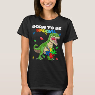 Born Special Trex Puzzle Dino Boys Autism Awarenes T-Shirt