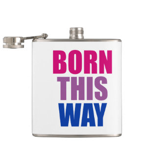 Born This Way Bisexual Bi Pride LGBTQ Hip Flask