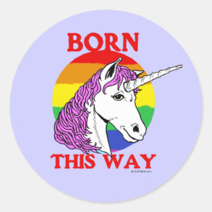 Born this way classic round sticker