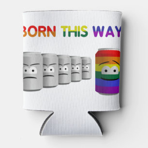 Born This Way LGBT Rainbow Stripe Can Cooler
