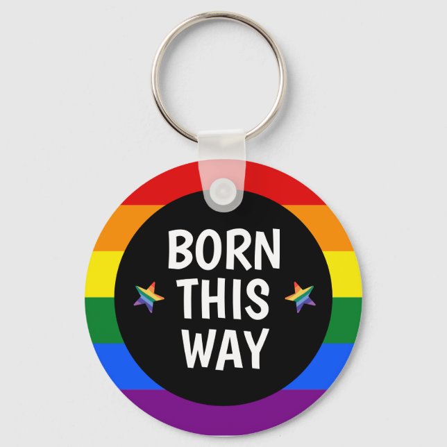 Born this way Pride Keychain (Front)