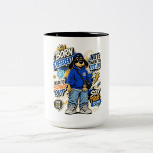 Born Tired Funny T-Shirt for Exhausted Adults Two-Tone Coffee Mug