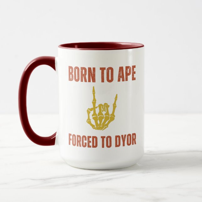 Born to APE Forced to DYOR | Funny Crypto Humour Mug (Left)