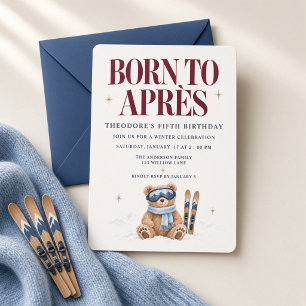 Born to Après Ski Teddy Bear Winter  Invitation