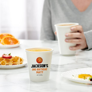 Born To Ball Basketball Themed Birthday Paper Cups