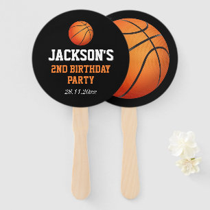 Born To Ball Basketball Themed Kids Birthday Hand Fan