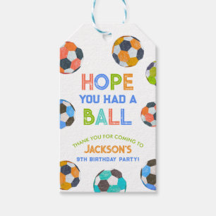 Born to Ball Soccer Birthday Party Thank You Favou Gift Tags