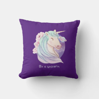 Born to Be a Unicorn Magical Fan Club Throw Pillow