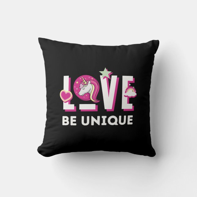 Born to Be a Unicorn Magical Fantasy Animal        Throw Pillow (Front)