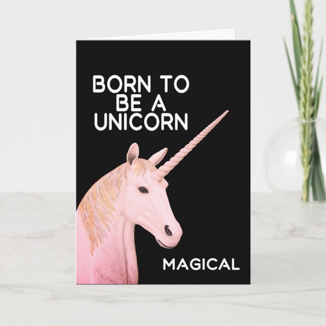 Born to Be a Unicorn Statue Head and Magical Card (Front)