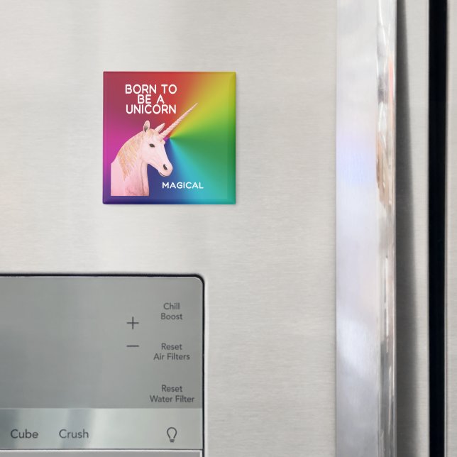 Born to Be a Unicorn Statue Head Magical Rainbow Magnet (In Situ (Fridge))