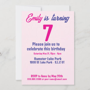 Born to Be Cute Hamster Birthday Girl  Invitation