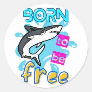 BORN TO BE FREE CLASSIC ROUND STICKER
