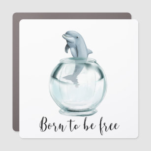 Born to be Free Dolphin Lover Car Magnet