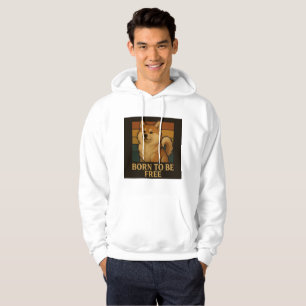  Born To Be Free Graphic Design for Dog Lovers Hoodie