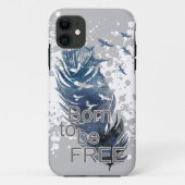 BORN TO BE FREE | Grunge Denim Textured Eagles | Case-Mate iPhone Case (Back)