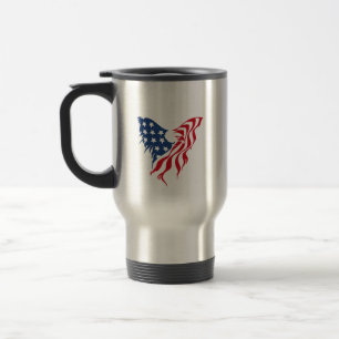 Born to Be Free Patriotic Eagle Travel Mug