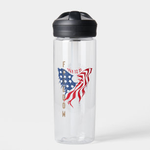 Born to Be Free Patriotic Eagle   Water Bottle