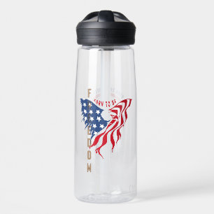 Born to Be Free Patriotic Eagle   Water Bottle
