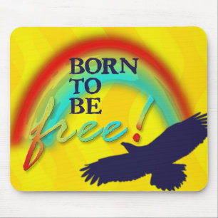 Born To Be FREE yellow waves Mouse Pad