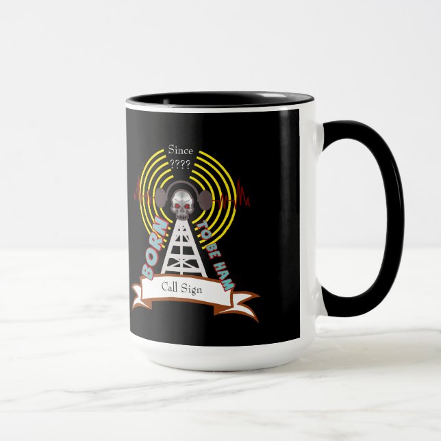 Born To Be Ham Biker Style Ham Radio Mug (Right)