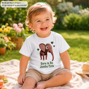 Born to Be Jumbo Cute Baby Elephant Custom T-Shirt