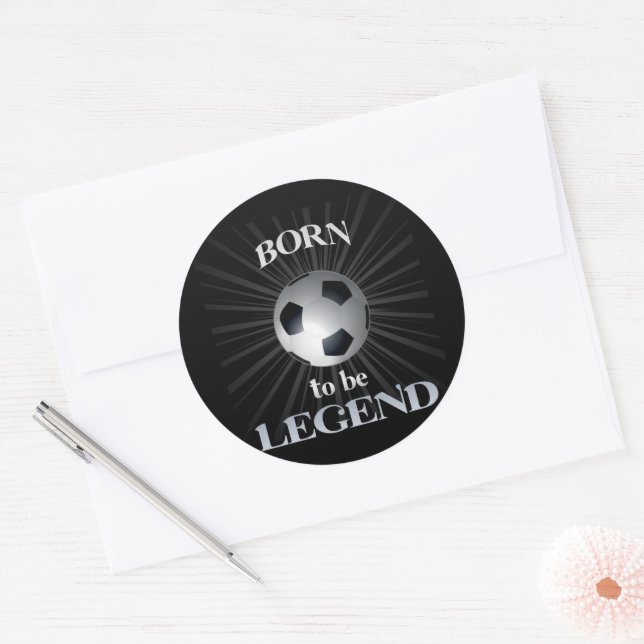 born to be legend classic round sticker (Envelope)