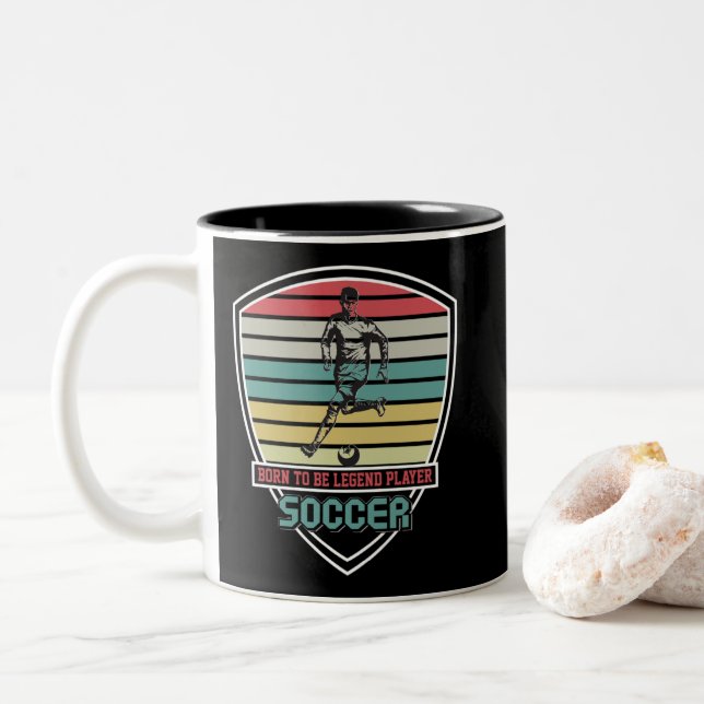 Born to be legend player soccer mug (With Donut)