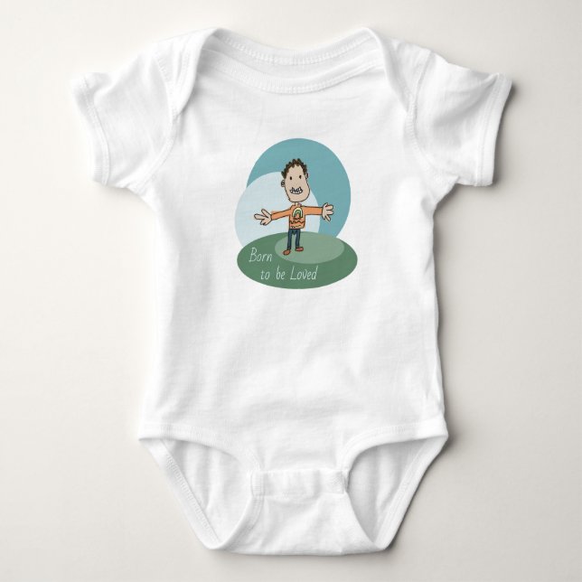 Born to be loved baby bodysuit (Front)