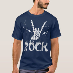Born To Be Rock Star  Skeleton Hand Horns Music Ro T-Shirt