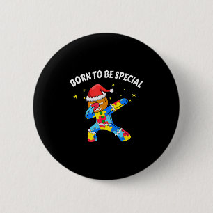 Born To Be Special Dabbing Gingerbread Man Christm 2 Inch Round Button