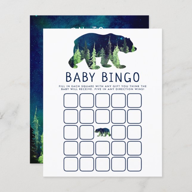 Born To Be Wild Baby Shower Bingo (Front/Back)