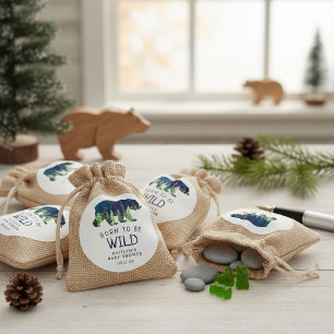 Born To Be Wild Baby Shower Classic Round Sticker