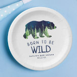 Born To Be Wild Baby Shower Paper Plate<br><div class="desc">Celebrate in style with these trendy baby shower paper plates. The design is easy to personalize with your own wording and your family and friends will be thrilled when they see these fabulous party plates.</div>