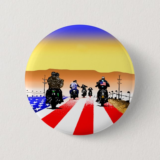 BORN TO BE WILD COLOUR 2 INCH ROUND BUTTON (Front)