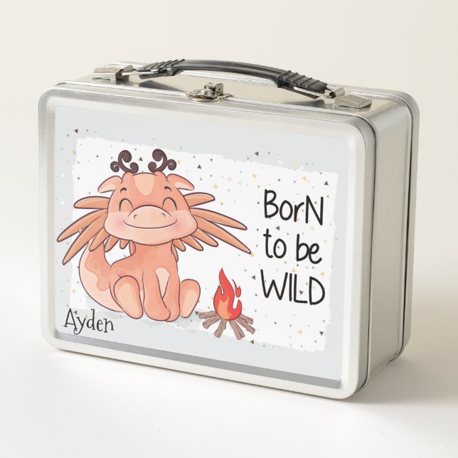 Born to be Wild Dinosaur  Metal Lunch Box (Front)