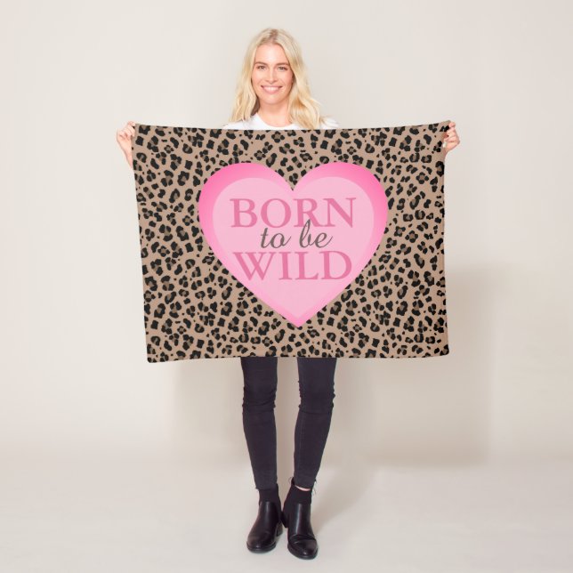 Born to Be Wild Leopard and Pink Throw Blanket (In Situ)