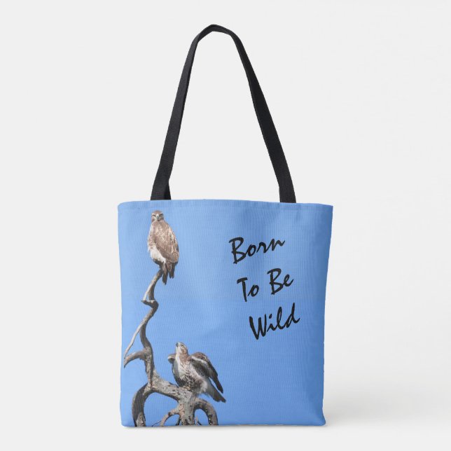 Born To Be Wild, Red Tail Hawk Tote Bag (Back)